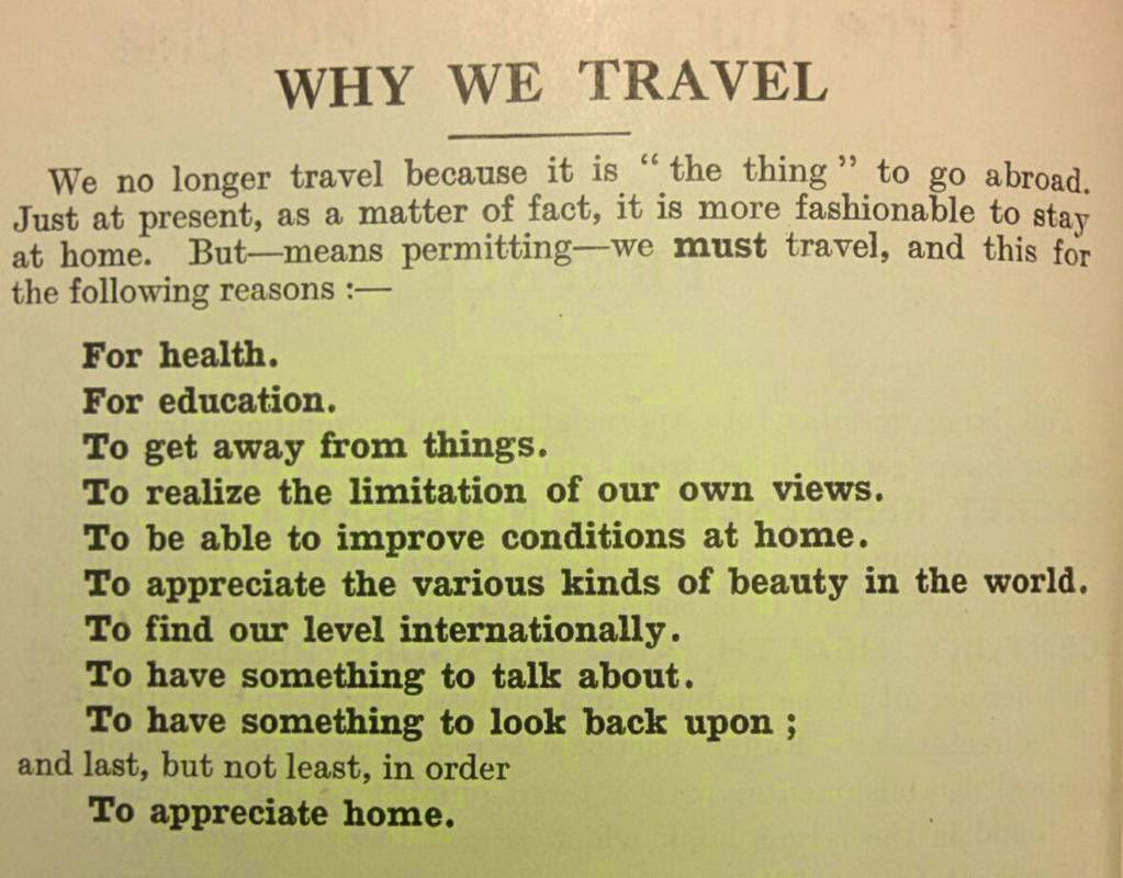 Reasons to Travel