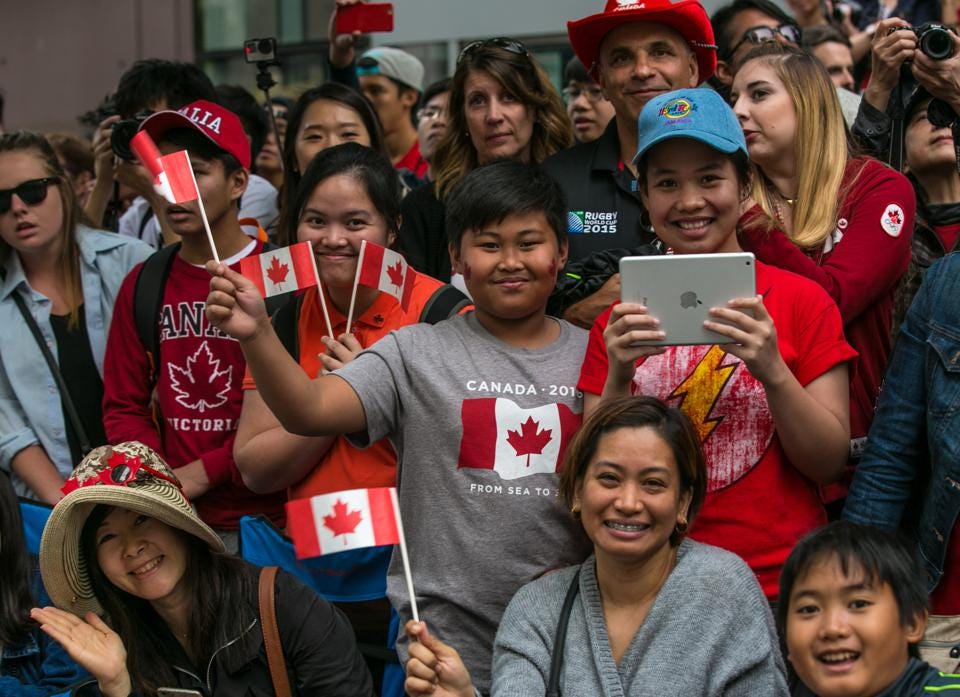 Definition: People entering Canada, in this case, from another country looking for permanent residency.