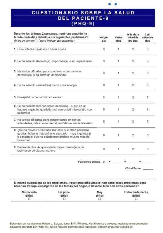 Instrumento PHQ-9