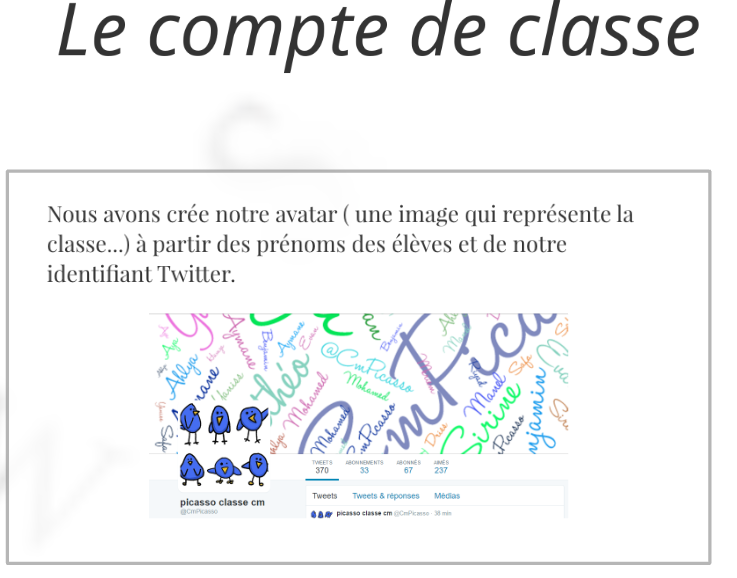 ETAPE 3.  Création du compte classe : à vous de créer avatar, bannière, bio,... Il s'agit de la carte d'identité numérique