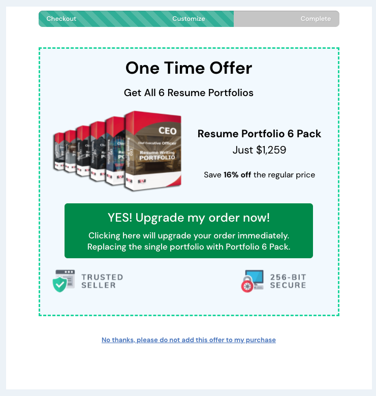 6 Pack Upsell