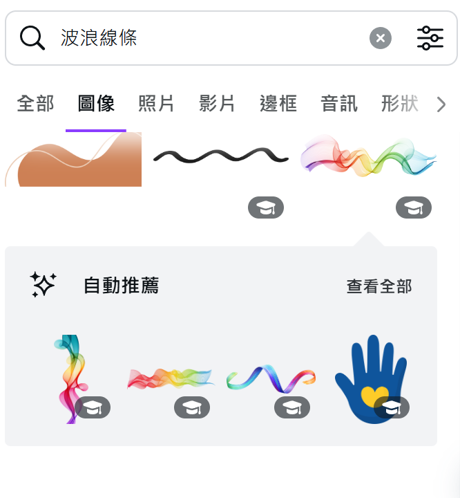 素材有自動化推薦