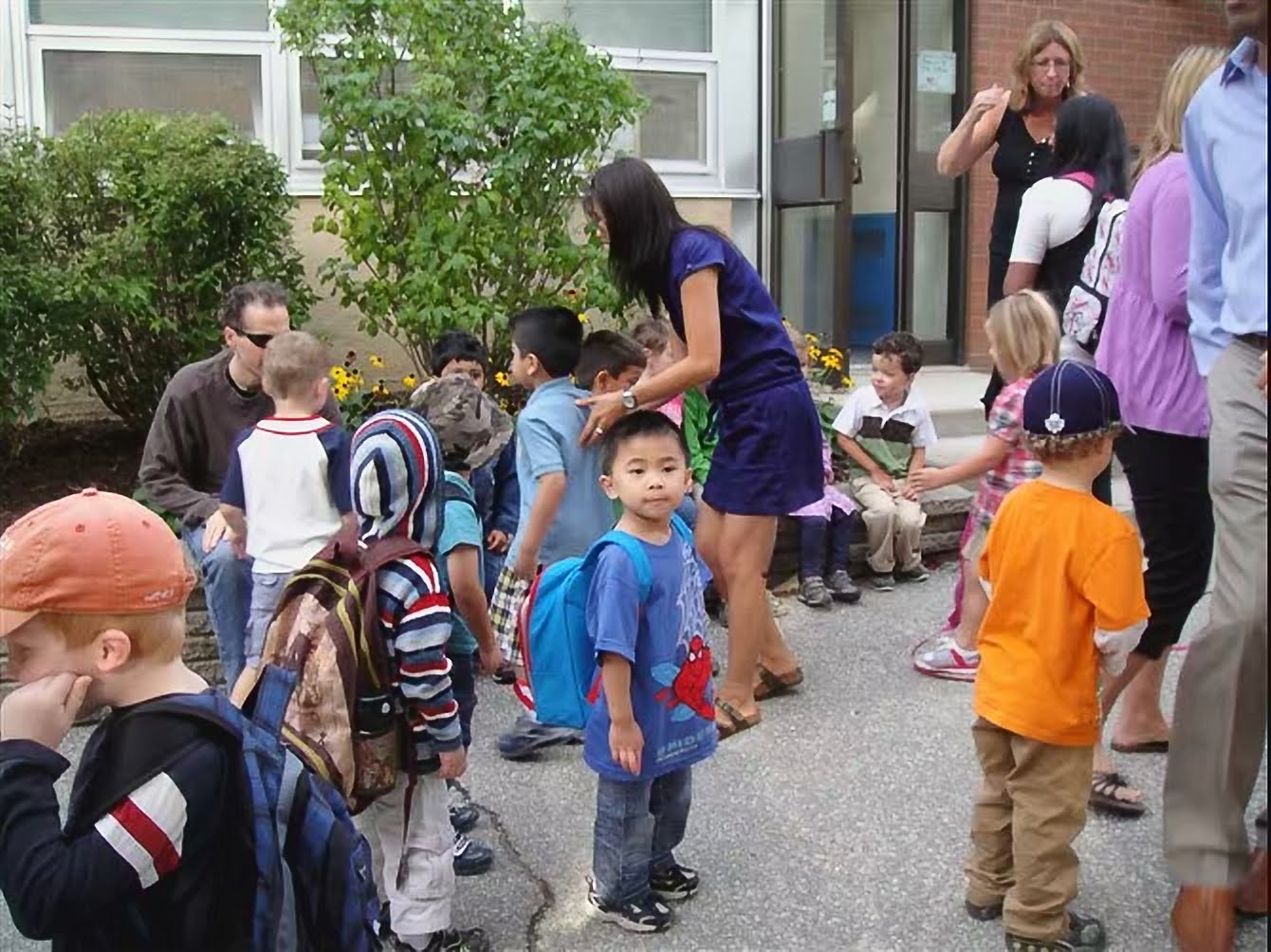 Going to school for the first time (4 yrs old)
