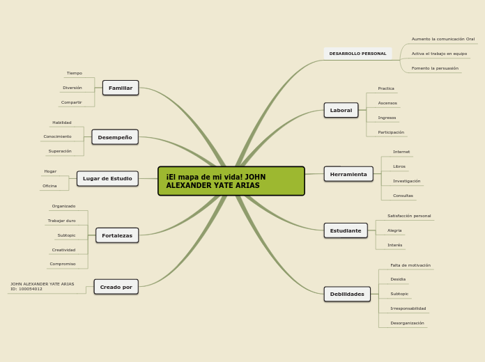 ¡El mapa de mi vida! JOHN ALEXANDER YAT...- Mapa Mental