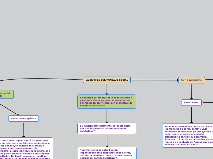LA DIVISION DEL TRABAJO SOCIAL - Mapa Mental
