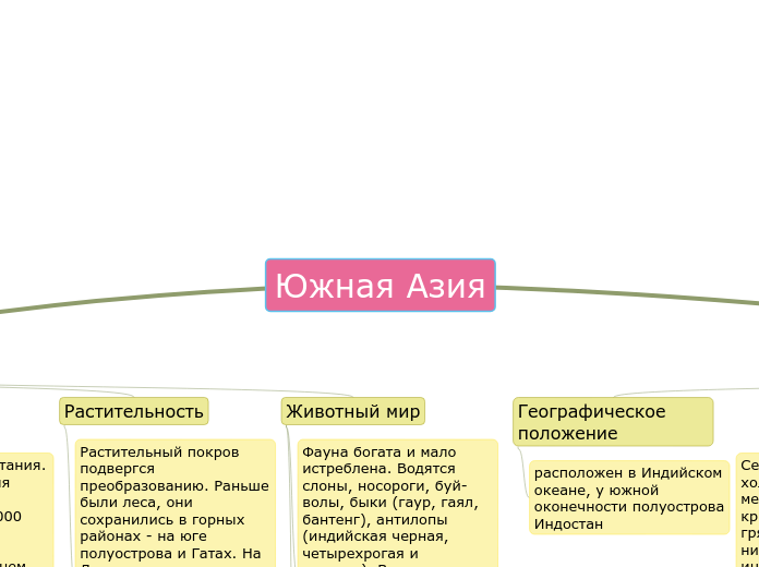 Южная Азия - Мыслительная карта