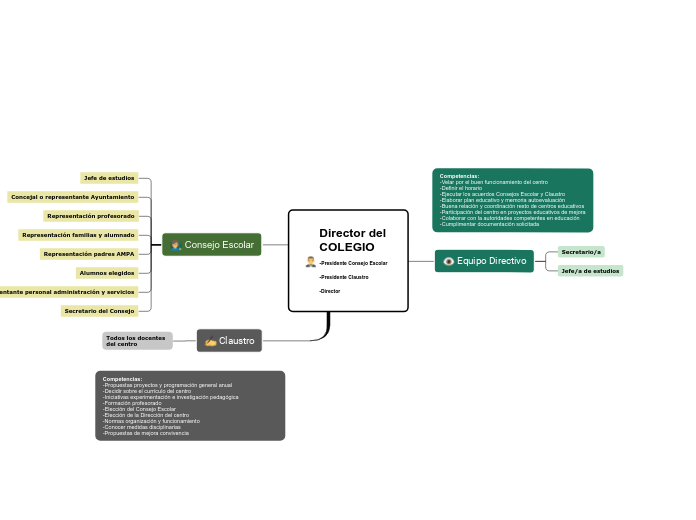 Director del COLEGIO     -Presidente Co...- Mapa Mental