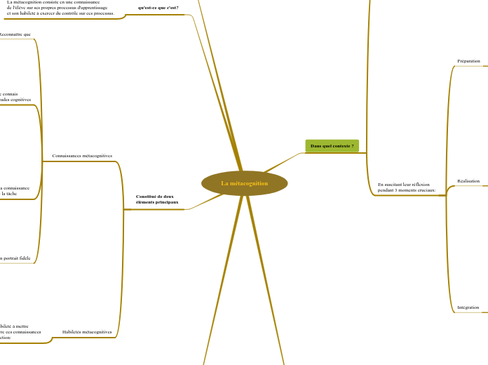 La métacognition - Carte Mentale