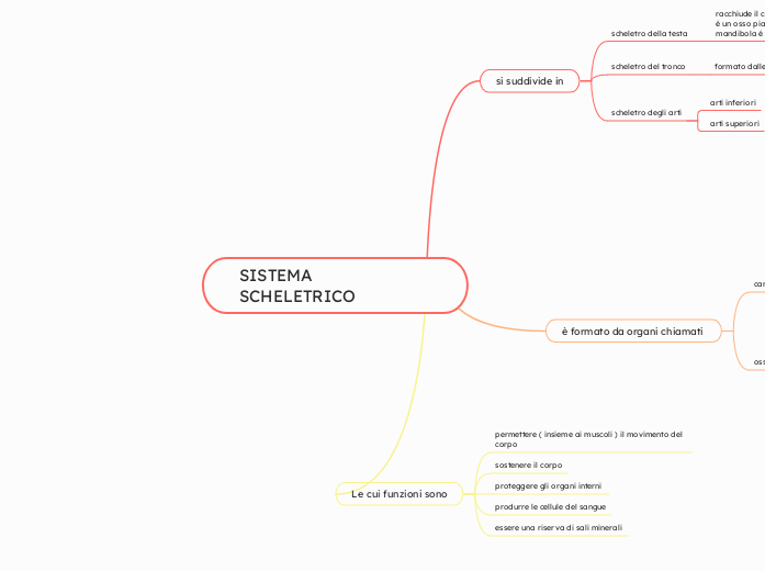 SISTEMA SCHELETRICO - Mappa Mentale