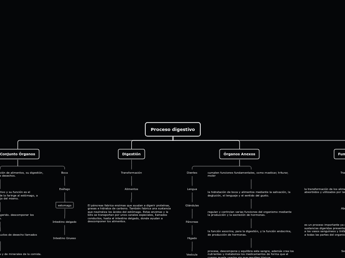Proceso digestivo - Mapa Mental