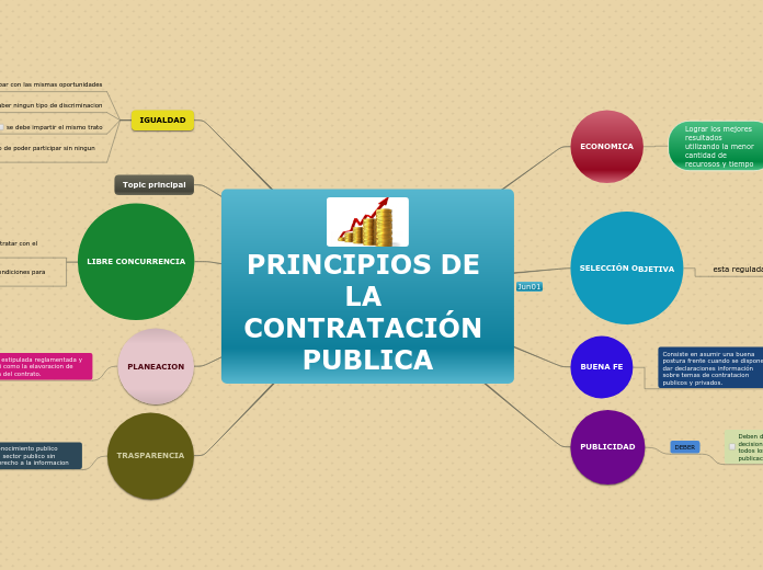 PRINCIPIOS DE LA CONTRATACIÓN PUBLICA - Mapa Mental
