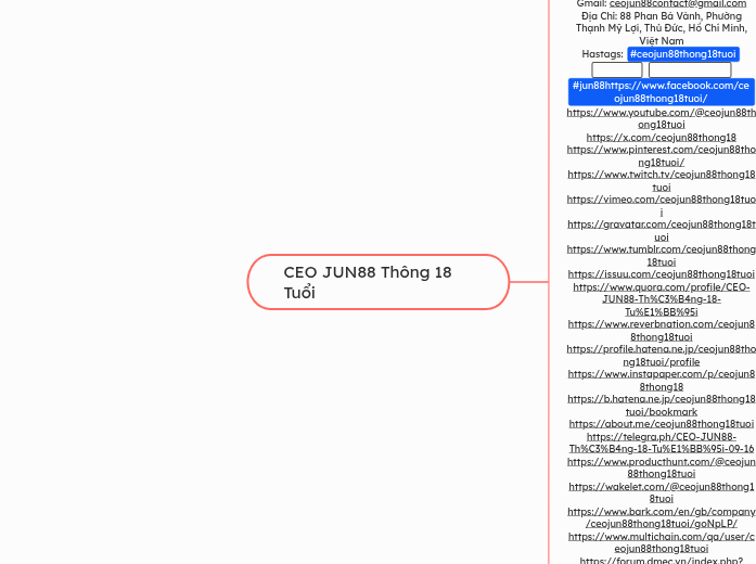 CEO JUN88 Thông 18 Tuổi - Mindmap