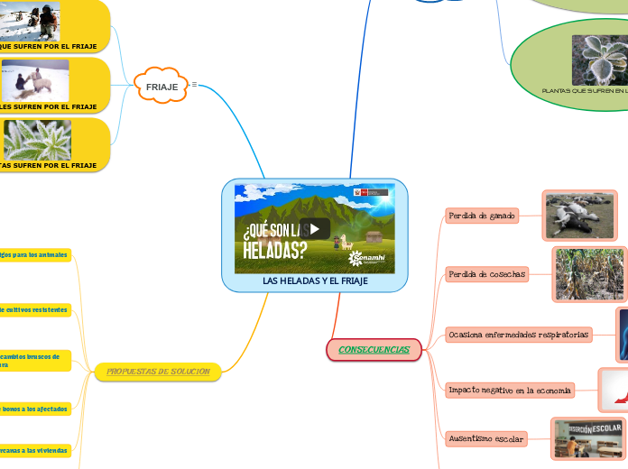 LAS HELADAS Y EL FRIAJE - Mind Map