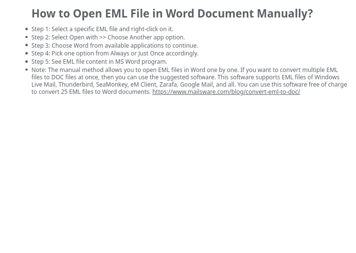 How to Open EML File in Word Document Manua...- Outline