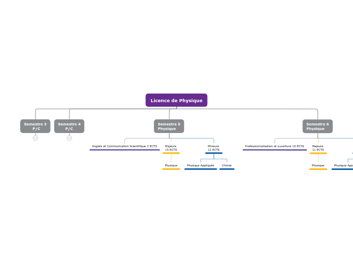 Licence de Physique - Carte Mentale