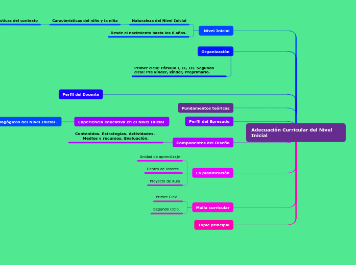 Adecuación Curricular del Nivel Inicial - Mapa Mental