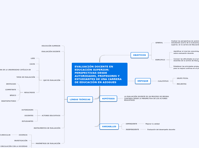 EVALUACIÓN DOCENTE EN  EDUCACIÓN SUPERI...- Mapa Mental