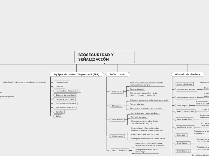 BIOSEGURIDAD Y SEÑALIZACIÓN - Mapa Mental