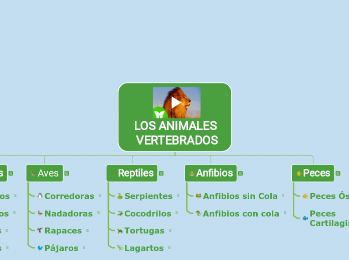 LOS ANIMALES VERTEBRADOS - Mapa Mental