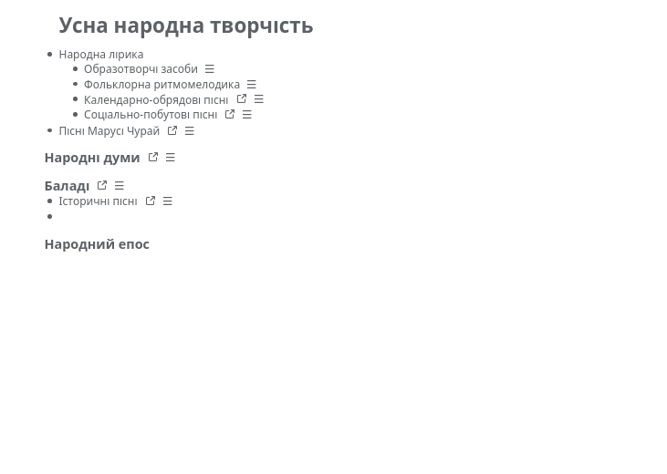 Усна народна творчість - Mind Map