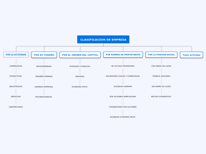 CLASIFICACION DE EMPRESA - Mapa Mental