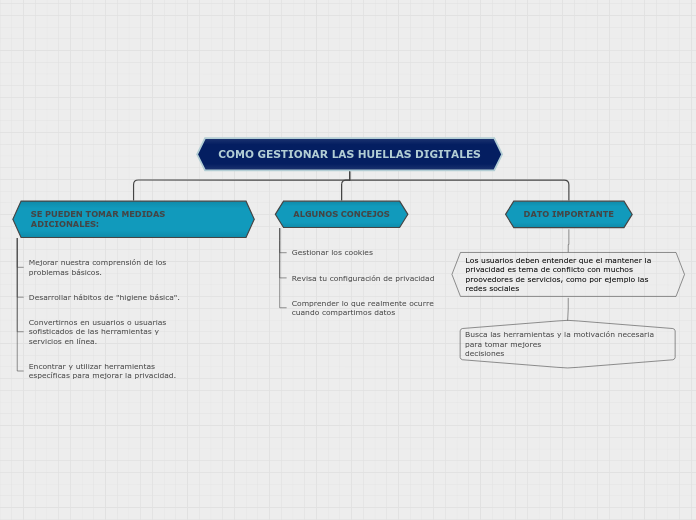 COMO GESTIONAR LAS HUELLAS DIGITALES - Mapa Mental
