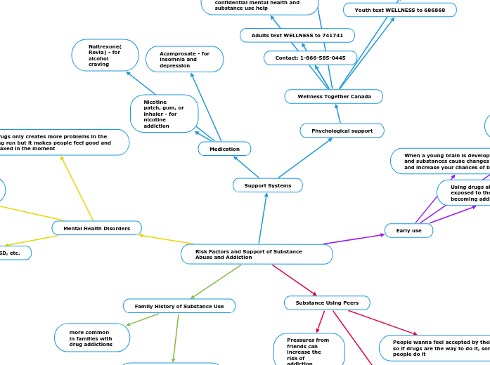 Risk Factors and Support of Substance Abus...- Mind Map