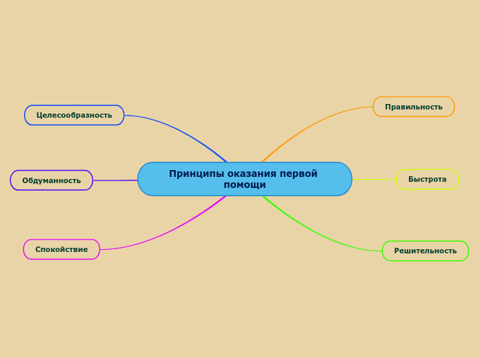 Принципы оказания первой помощи - Мыслительная карта