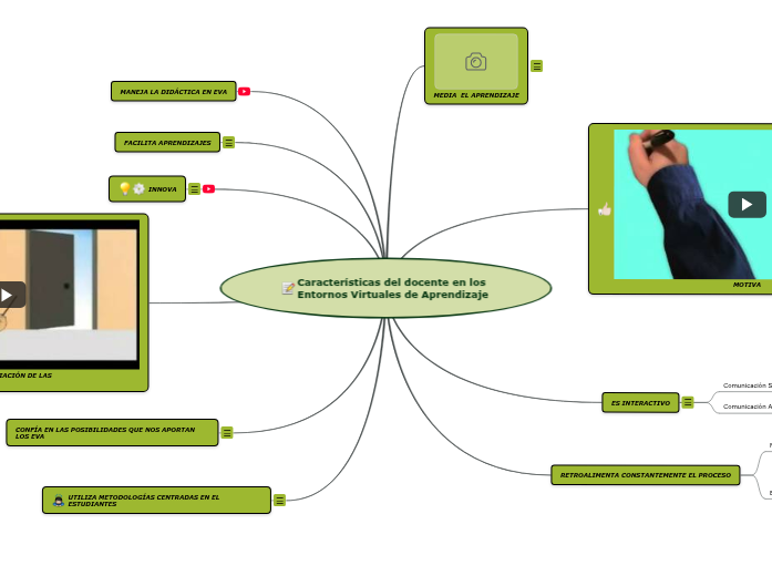 Rol del docente en los EVA - Mind Map