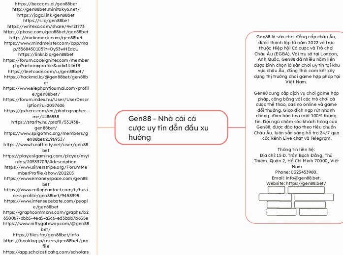 Gen88 - Nhà cái cá cược uy tín dẫn đầu ...- Mapa Mental