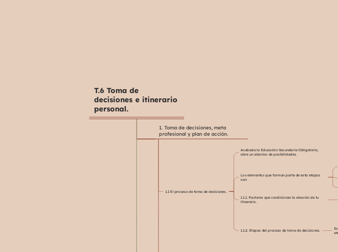 T.6 Toma de decisiones e itinerario personal.