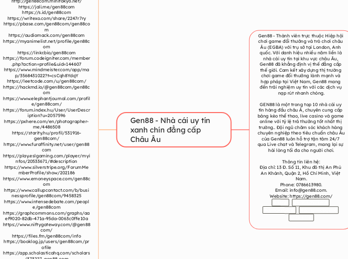 Gen88 - Nhà cái uy tín xanh chín đẳng c...- Mapa Mental