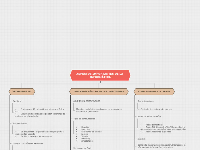 ASPECTOS IMPORTANTES DE LA INFORMÁTICA - Mapa Mental