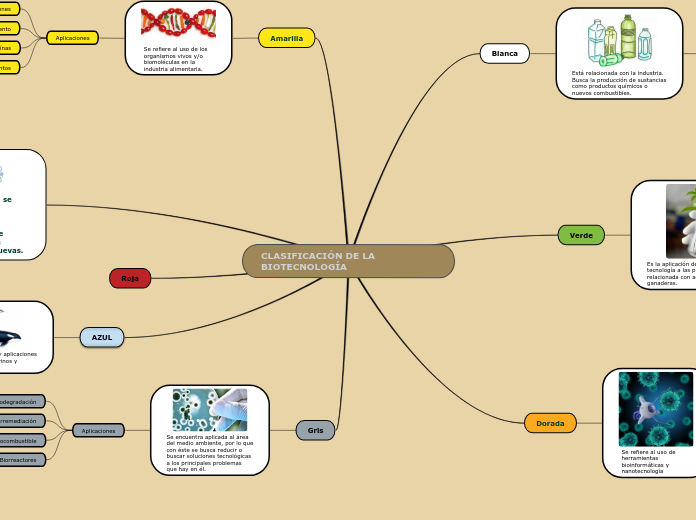 CLASIFICACIÓN DE LA BIOTECNOLOGÍA - Mapa Mental