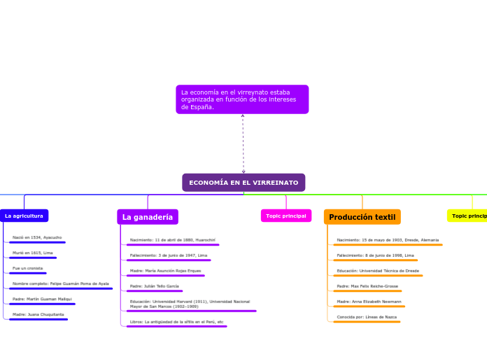 ECONOMÍA EN EL VIRREINATO - Mapa Mental