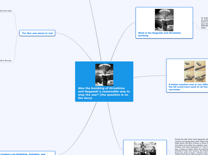 Was the bombing of Hiroshima and Nagasaki ...- Mind Map