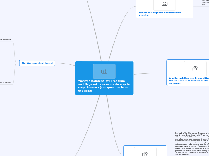Was the bombing of Hiroshima and Nagasaki a reasonable way to stop the war? (the question is on the docs)