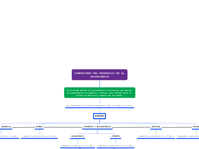 DIMENSIONES DEL DESARROLLO EN LA ADOLES...- Mapa Mental
