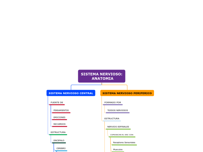 SISTEMA NERVIOSO:
         ANATOMIA - Mapa Mental