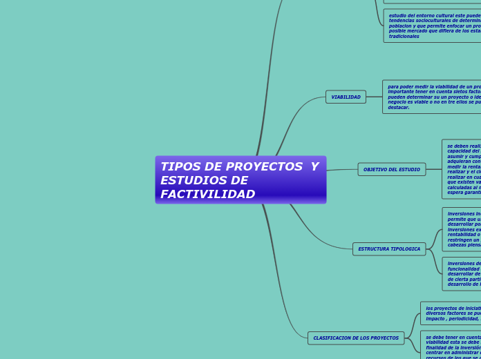 TIPOS DE PROYECTOS  Y ESTUDIOS DE FACTI...- Mapa Mental