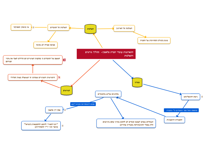 התארגנות עובדי חברת פלאפון-  תהליך גורמים ...- Mind Map