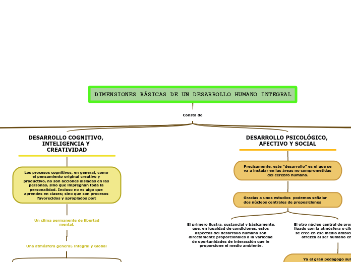 DIMENSIONES BÁSICAS DE UN DESARROLLO HU...- Mapa Mental