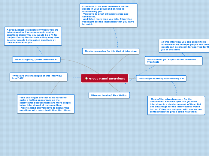 Group Panel Interviews - Mind Map