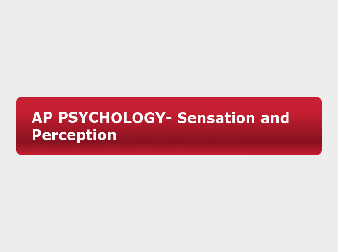 AP PSYCHOLOGY- Sensation and Perception - Mind Map