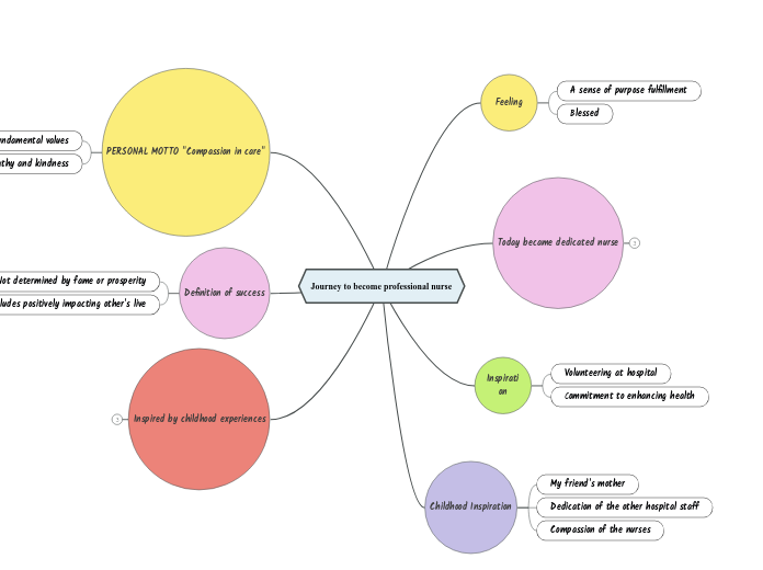 Journey to become professional nurse - Mind Map
