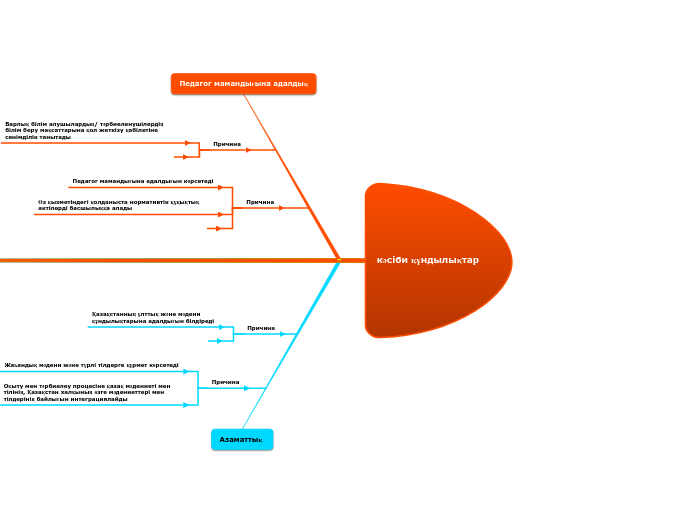 кәсіби құндылықтар - Mind Map
