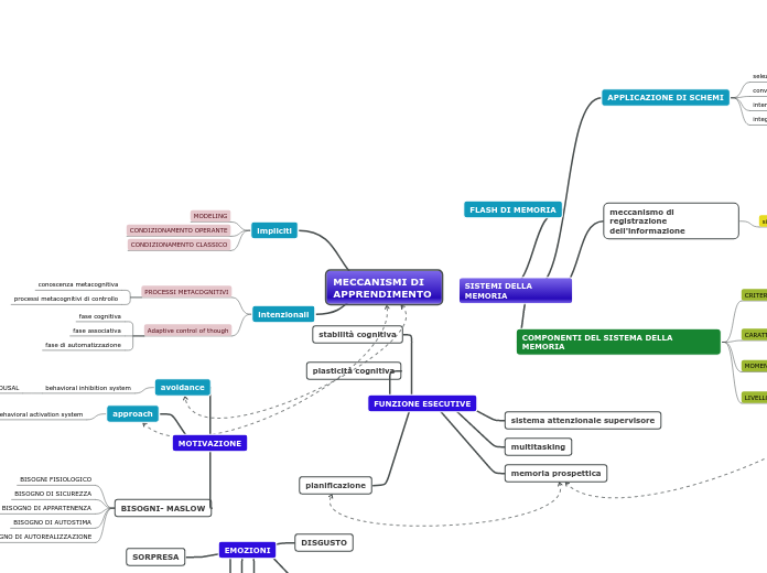MECCANISMI DI APPRENDIMENTO - Mappa Mentale