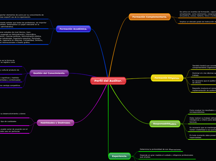 Perfil del Auditor. - Mapa Mental