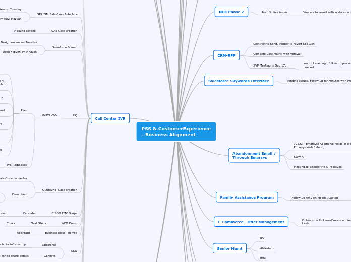 PSS &amp; CustomerExperience - Business Al...- Mind Map