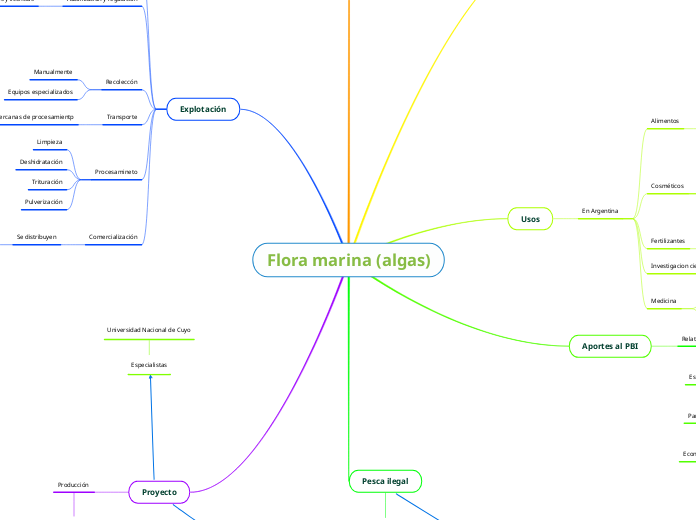 Flora marina (algas) - Mapa Mental
